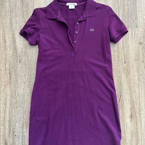 Lacoste Stretch Cotton Piqué Polo Dress in Mulberry